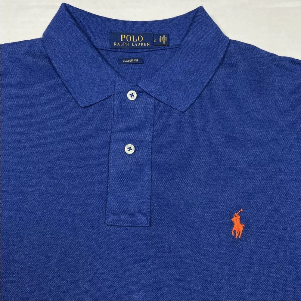 Polo Ralph Lauren Blue & Orange Short Sleeve Polo Shirt Men’s Large